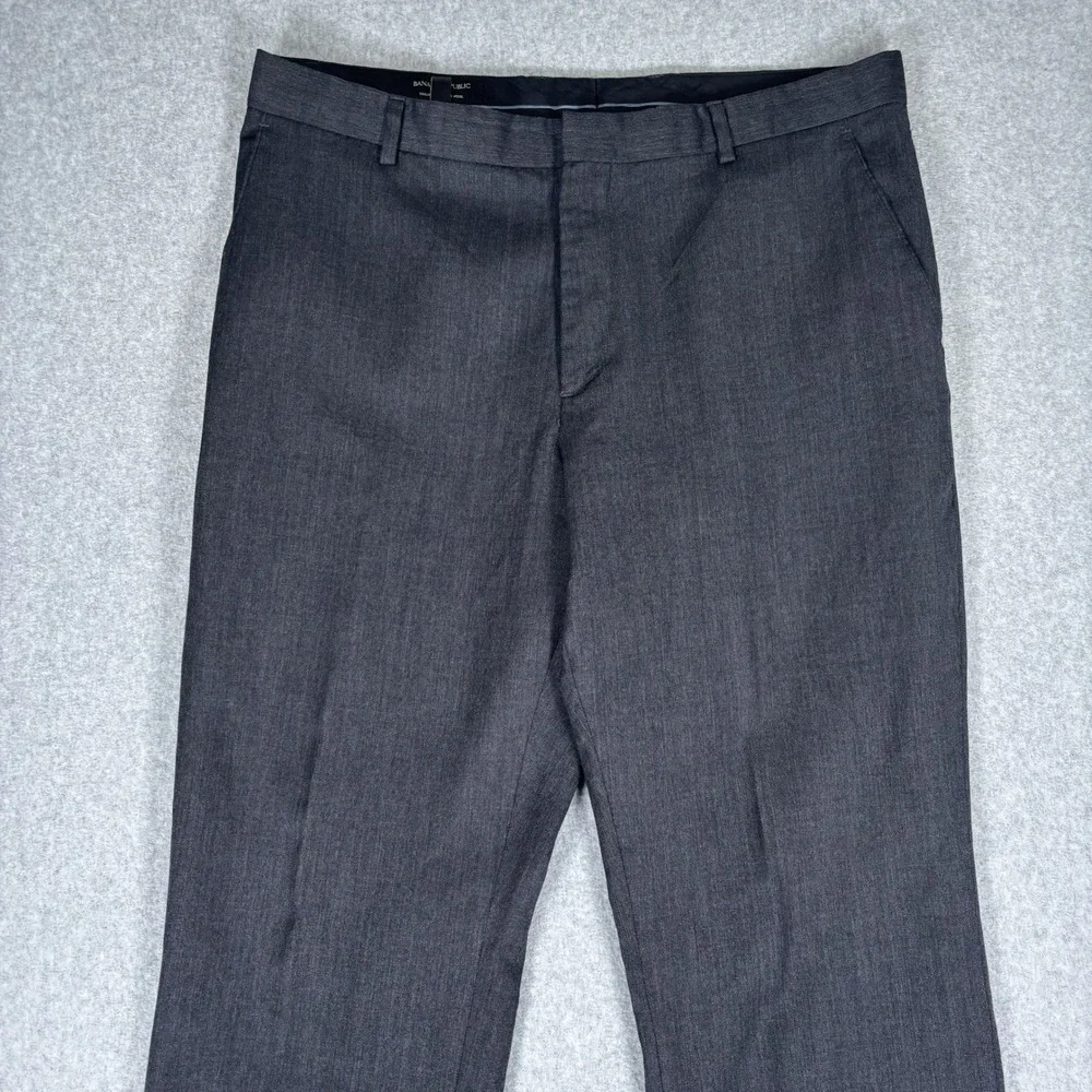 Banana Republic Dress Pants Mens 36x30 Dark Charcoal 100% Wool Tailored Fit